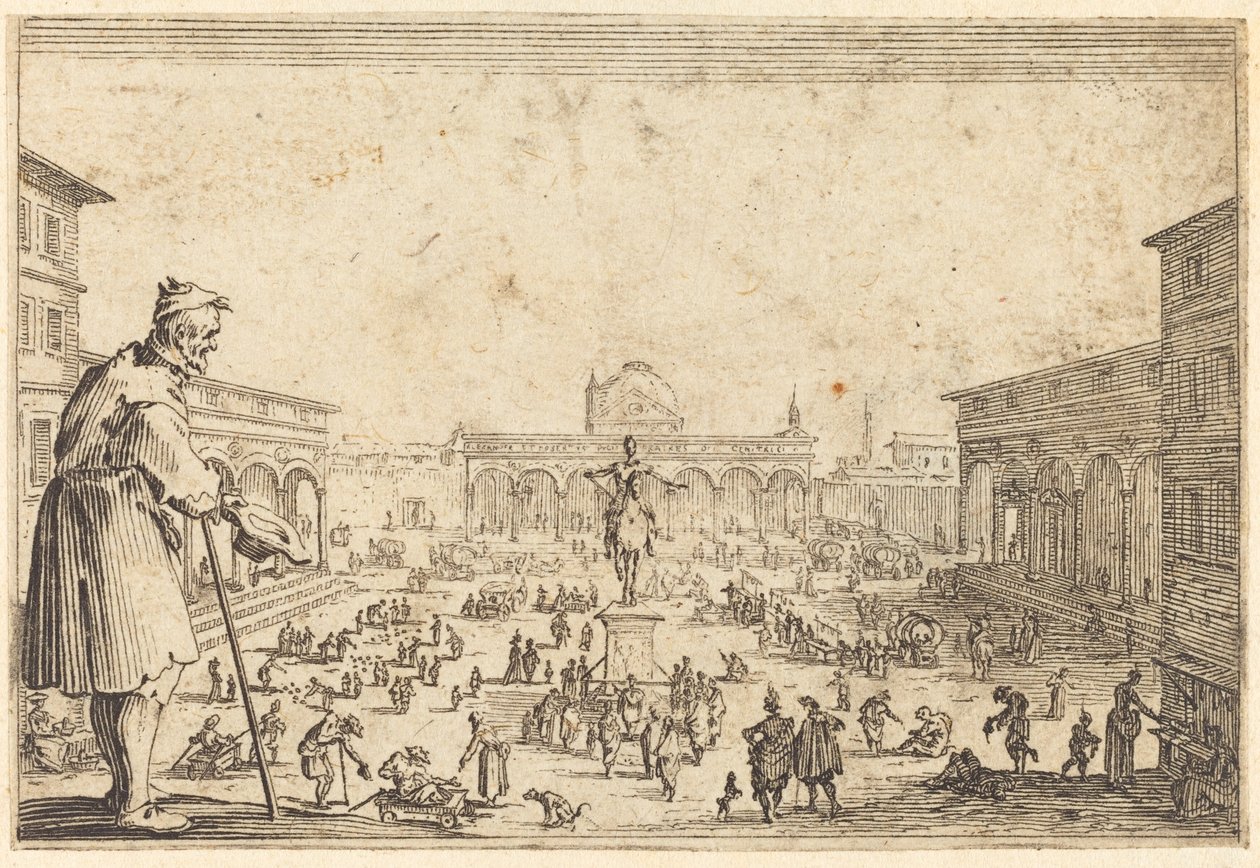 Piazza SS. Annunziata, Florenz von Jacques Callot