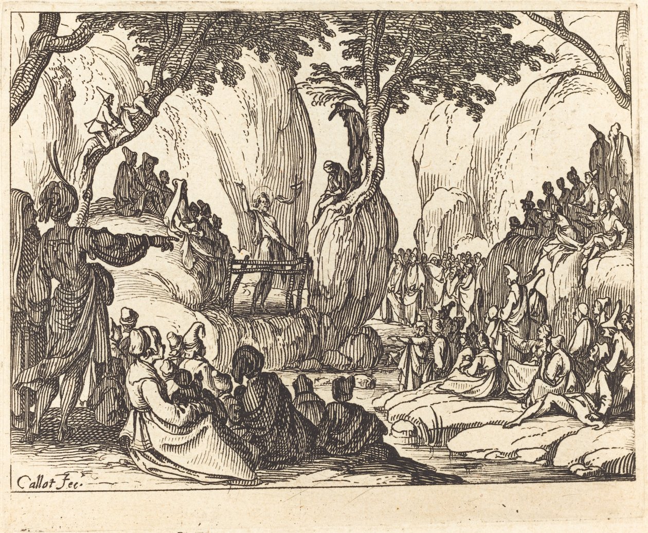 Johannes predigt in der Wüste von Jacques Callot