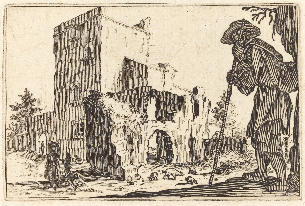 Hirte und Ruinen, ca. 1622 von Jacques Callot