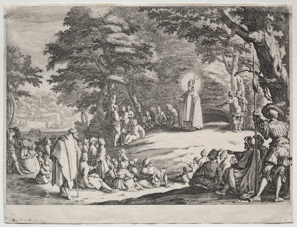 St. Amo predigt in einem Wald von Jacques Callot