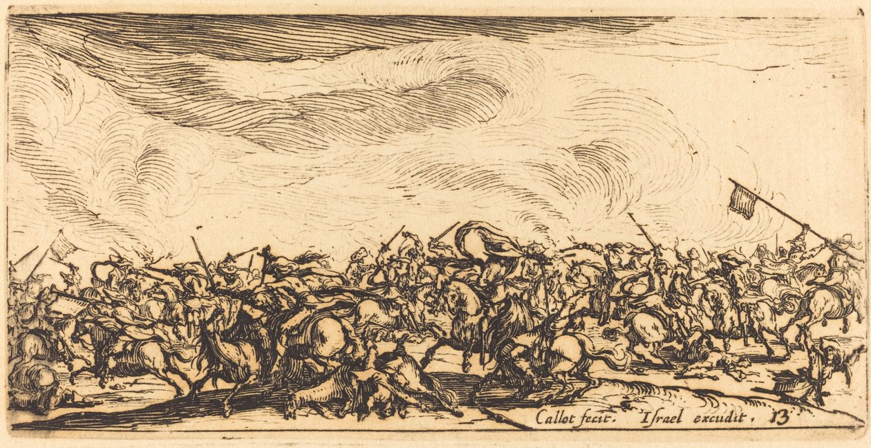 Der Kavalleriekampf mit Schwertern von Jacques Callot