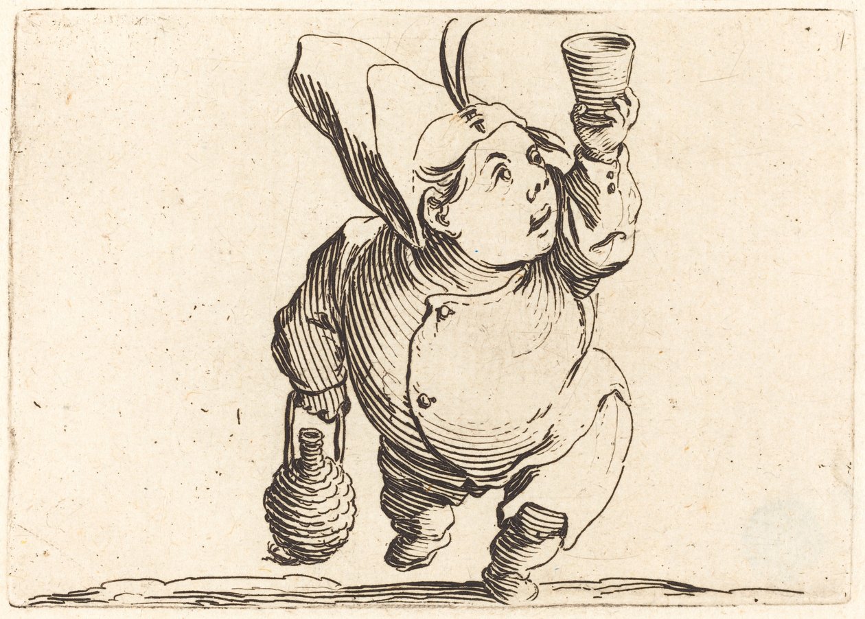 Der Trinker, Vorderansicht von Jacques Callot