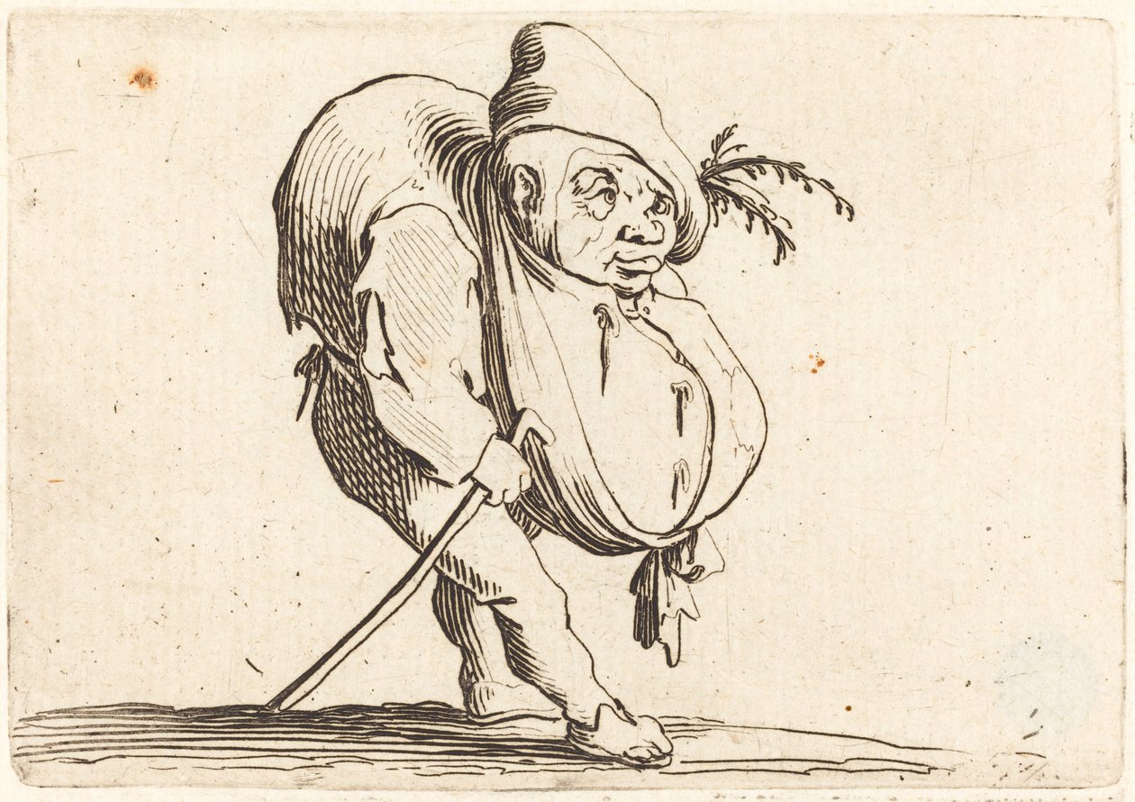 Der Bucklige mit einem Stock von Jacques Callot