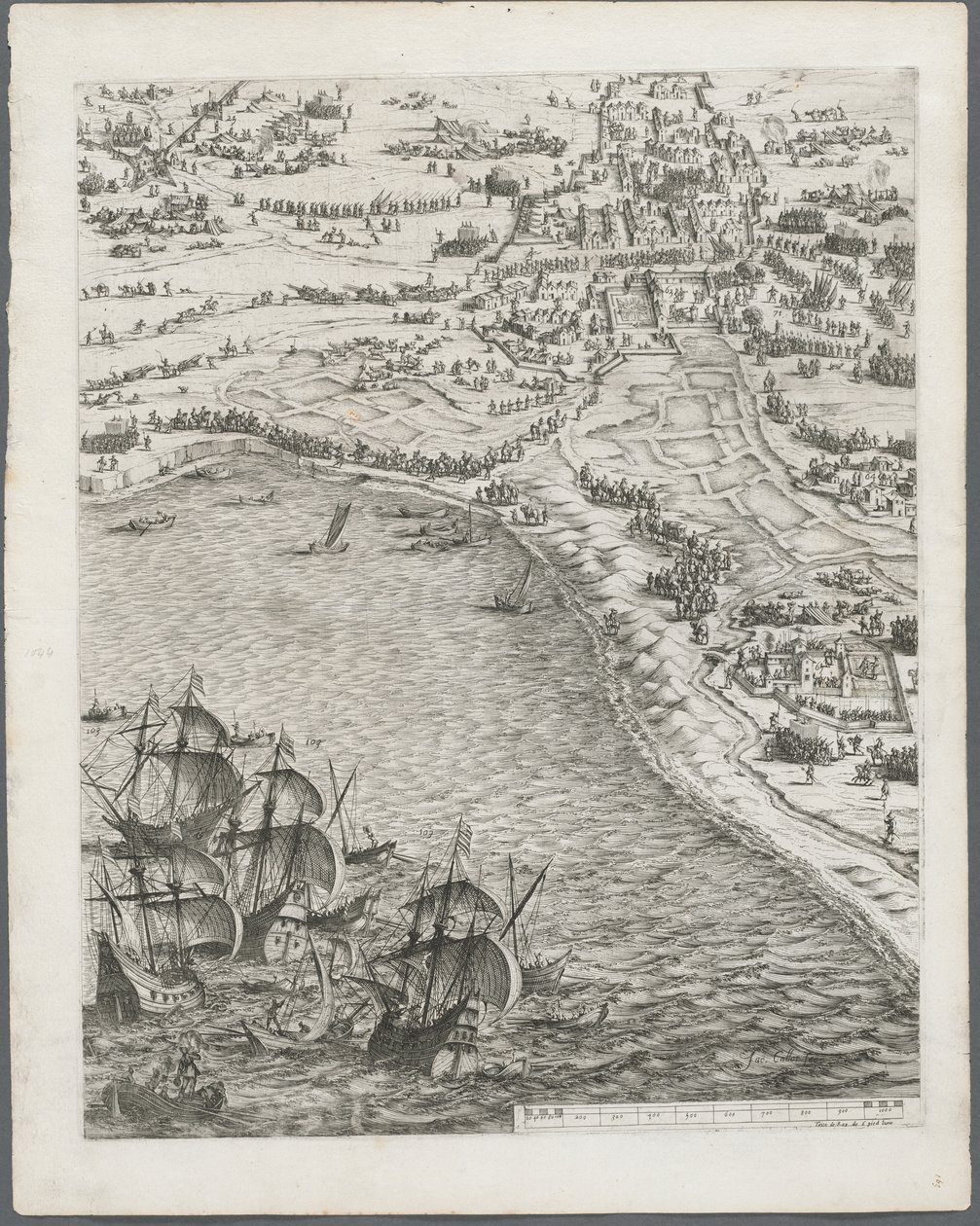 Die Belagerung von La Rochelle: Platte 12 von Jacques Callot