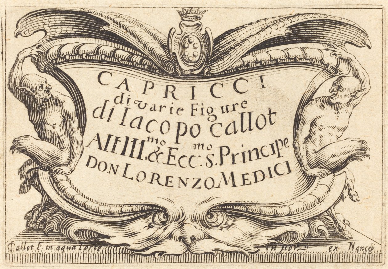 Titelseite für "The Capricci" von Jacques Callot