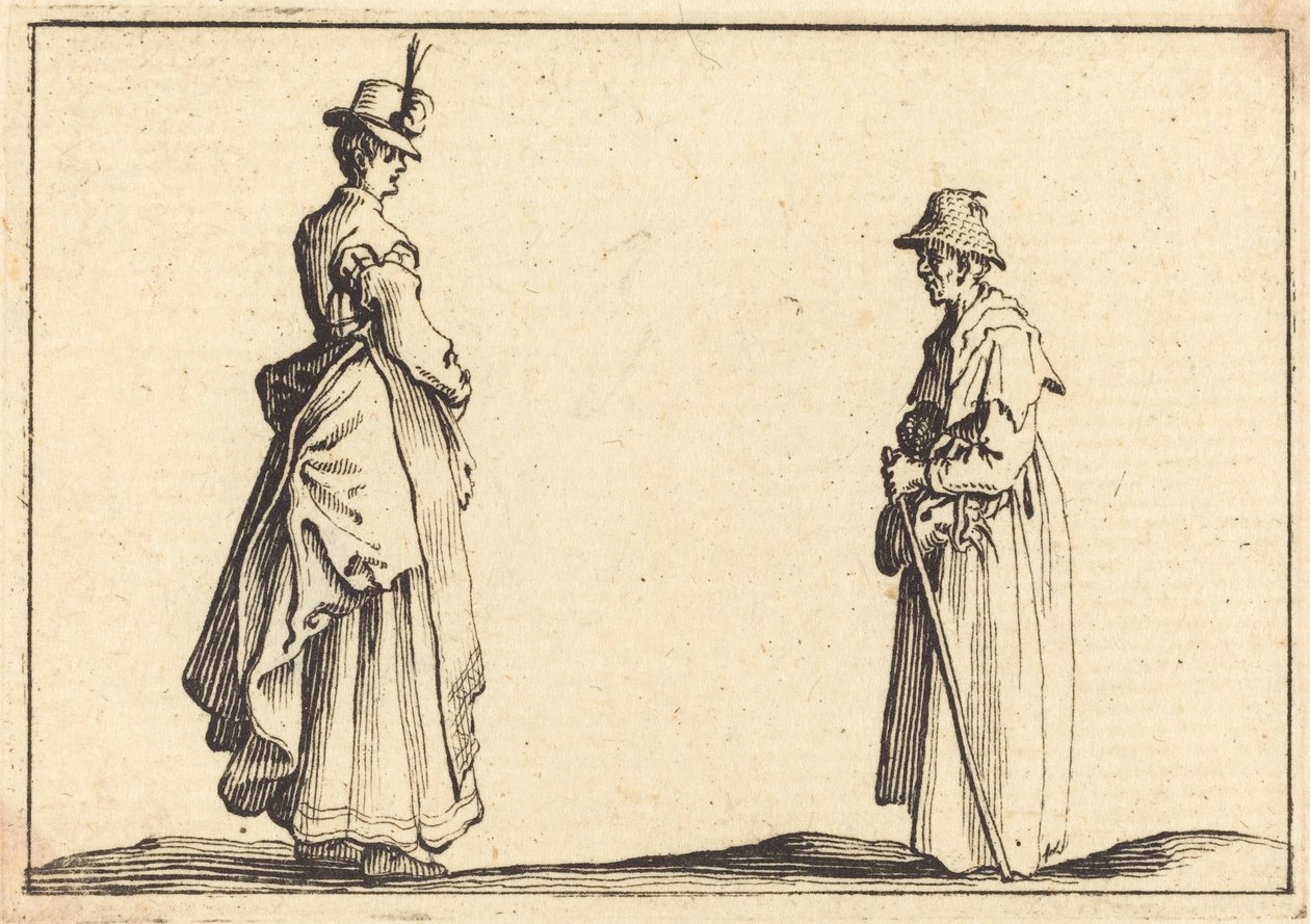 Zwei Frauen im Profil von Jacques Callot