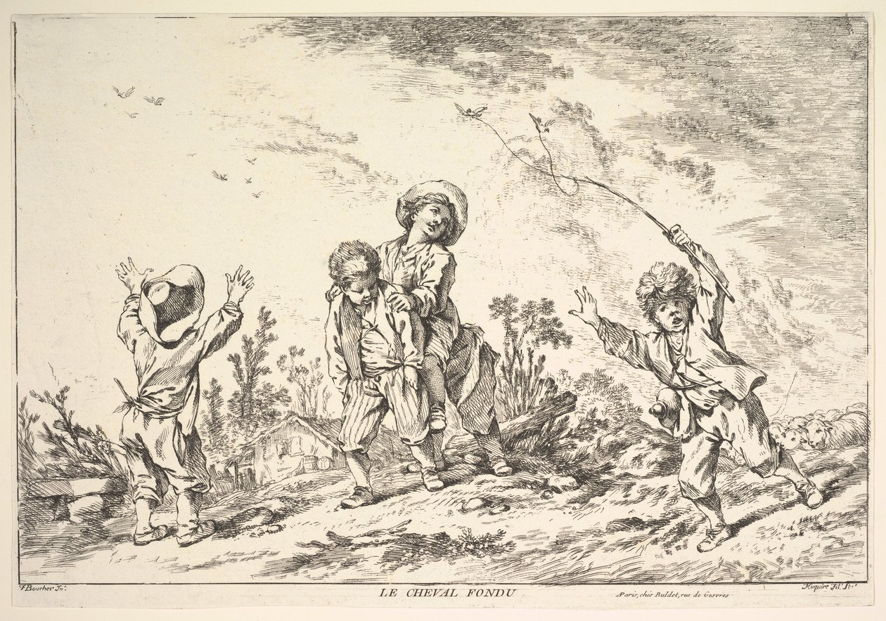 Bockspringen, Mitte bis Ende des 18. Jahrhunderts von Jacques Gabriel Huquier