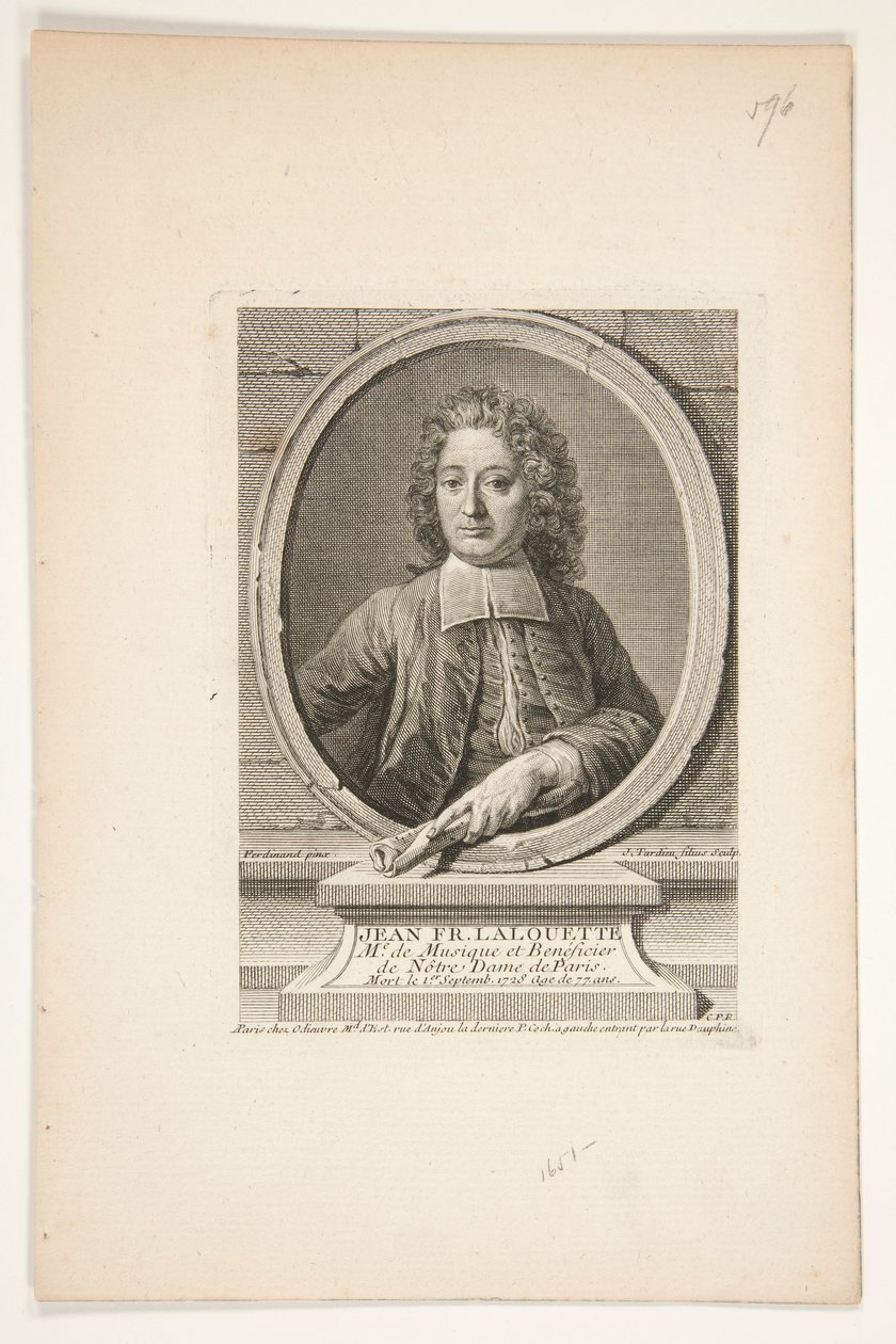 Porträt von Jean François Lalouette von Jacques Nicolas Tardieu