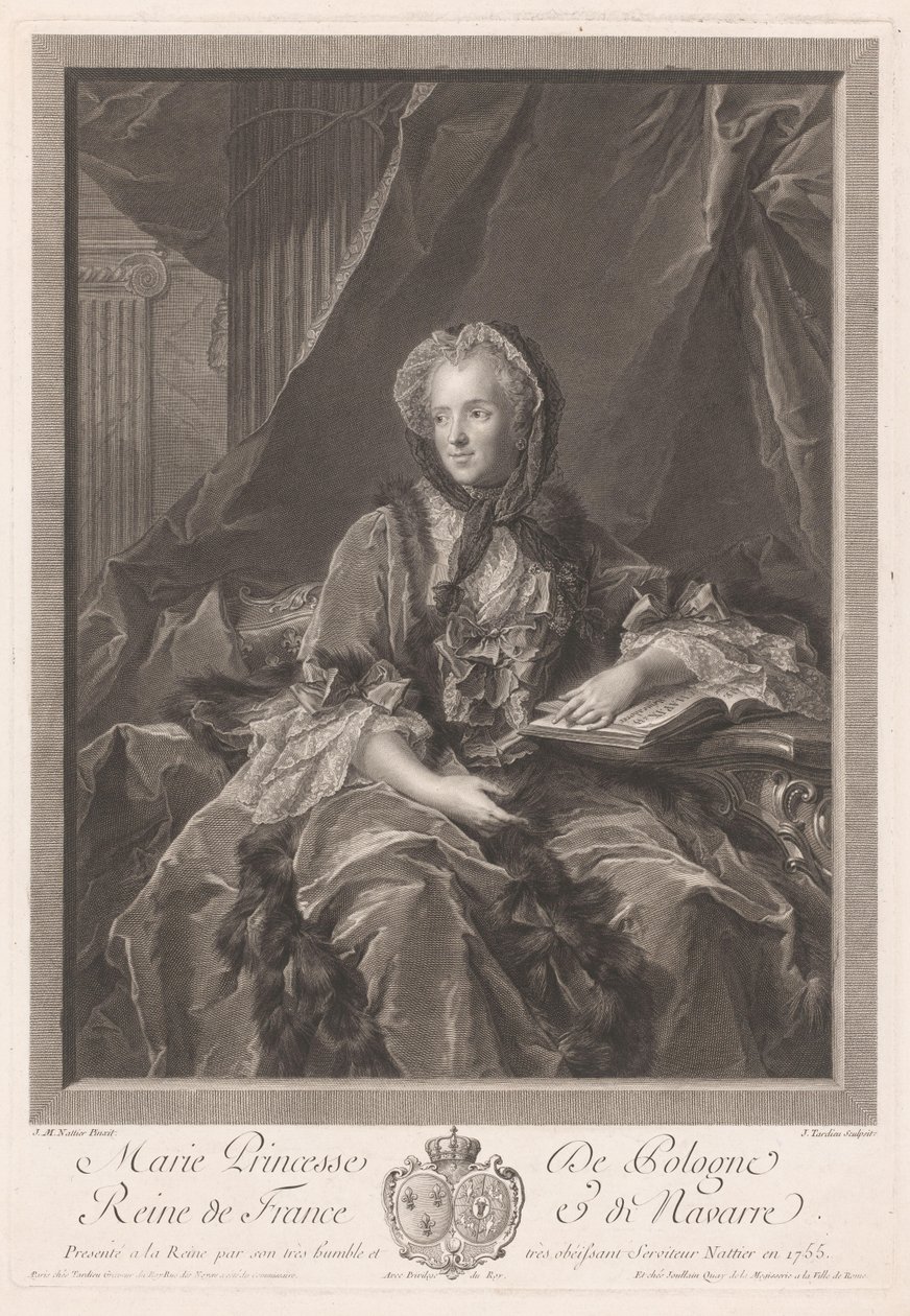 Porträt von Königin Maria Leszczyńska von Jacques Nicolas Tardieu