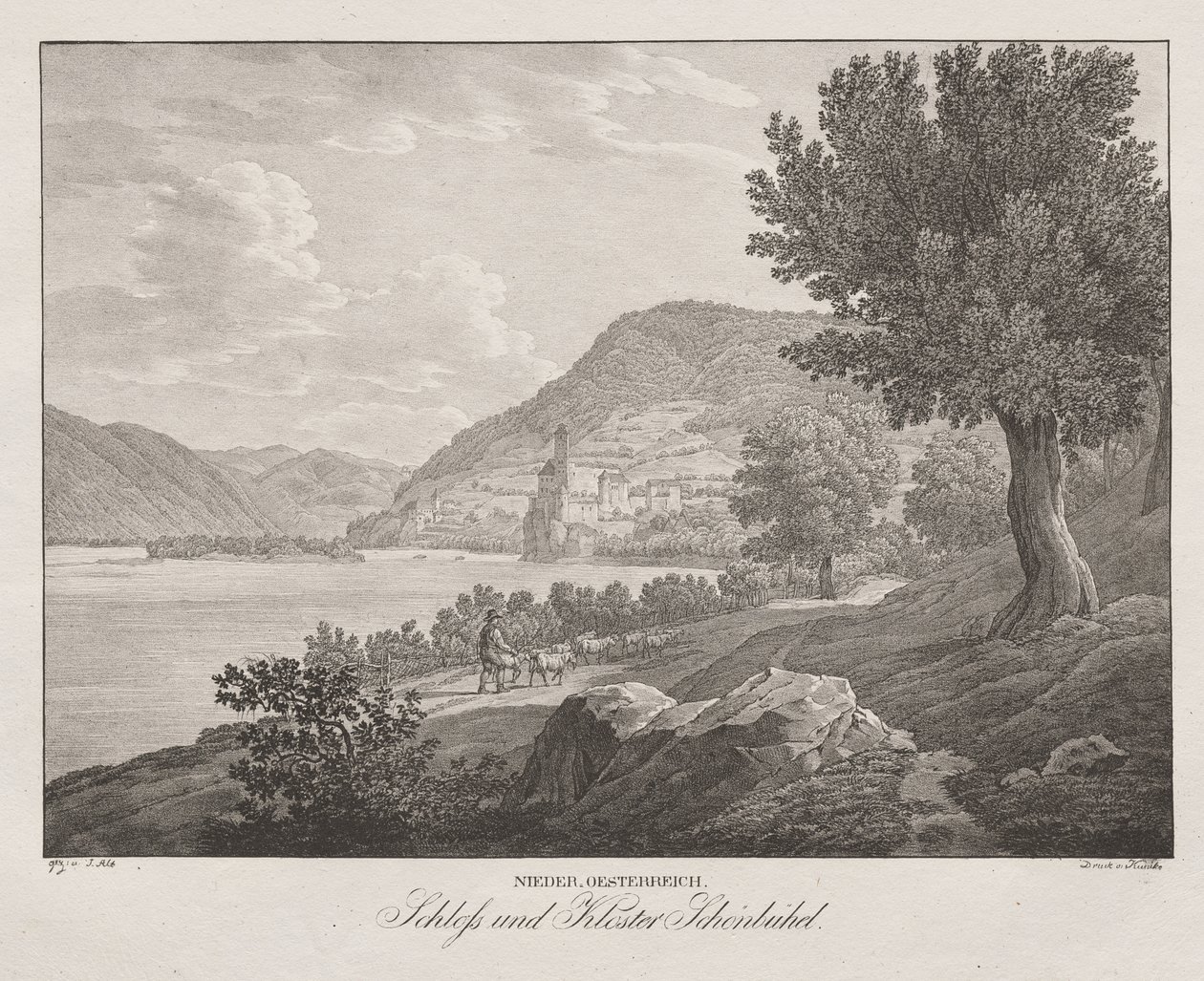 Niederösterreich, Schloss und Kloster Schönbühel von Jakob Alt