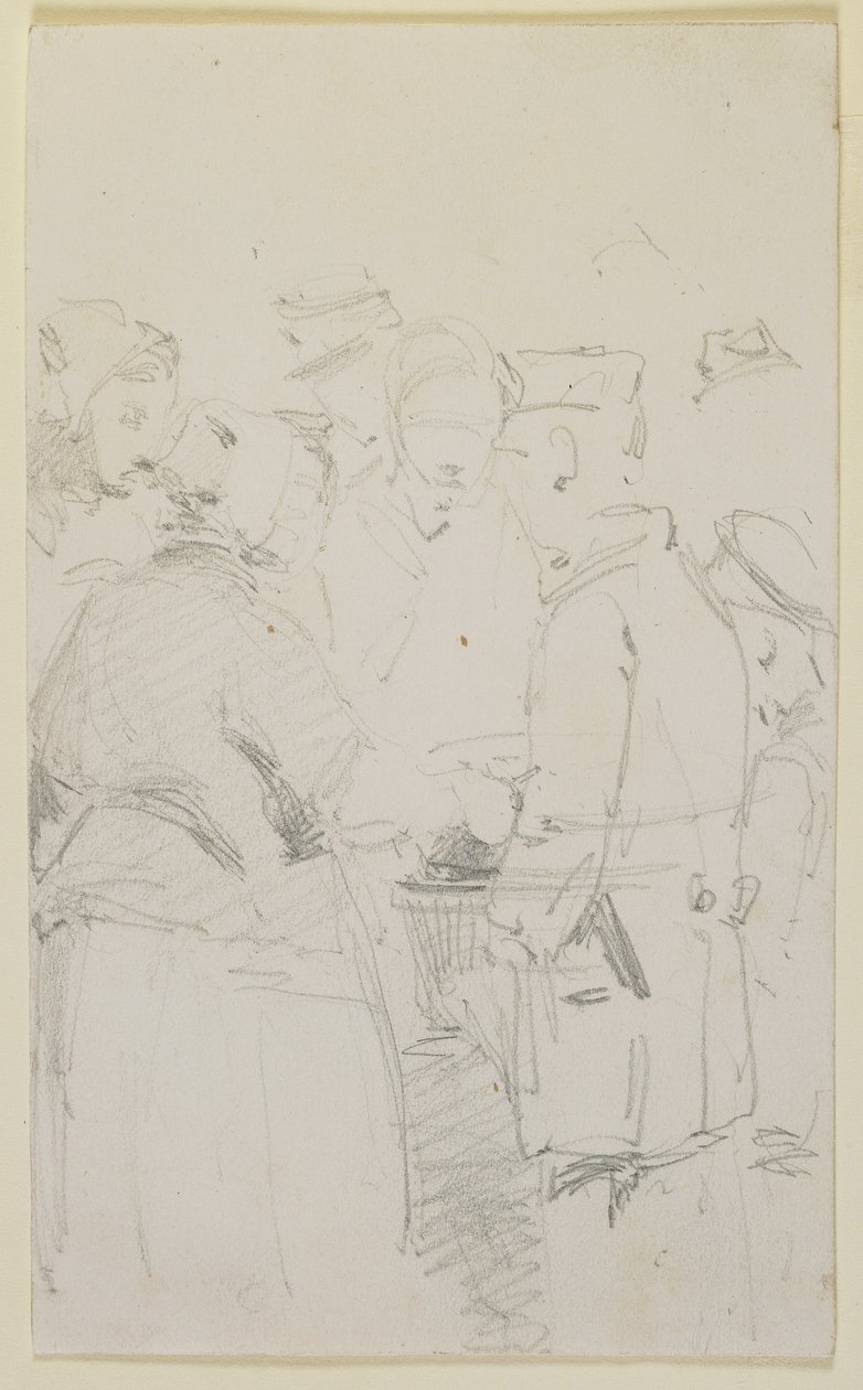 Eine Gruppe von Figuren um einen Kohlenbecken, 1858 von James Abbott McNeill Whistler