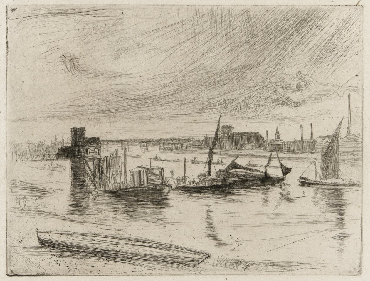 Früher Morgen, Battersea, 1861 von James Abbott McNeill Whistler
