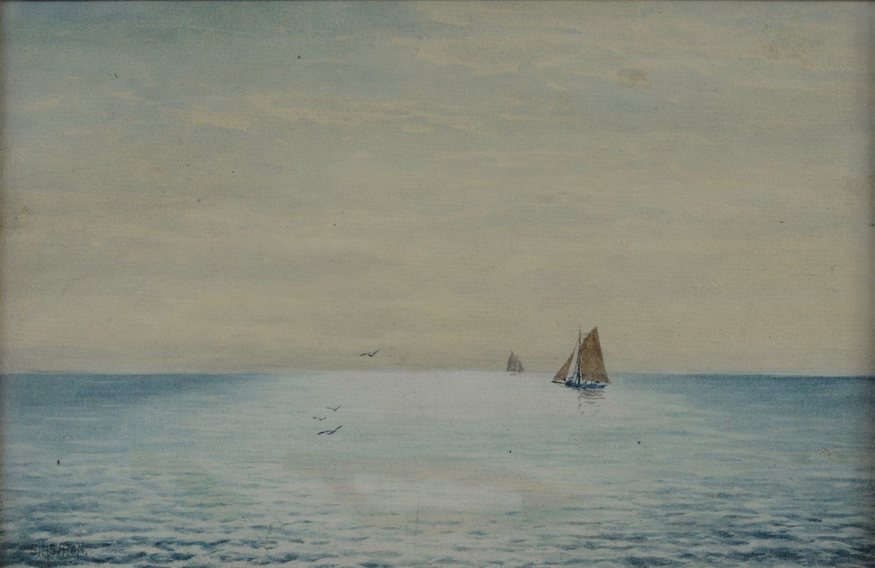 Meereslandschaft mit einer Ketsch, vor Adelaide, Südaustralien von James Ashton