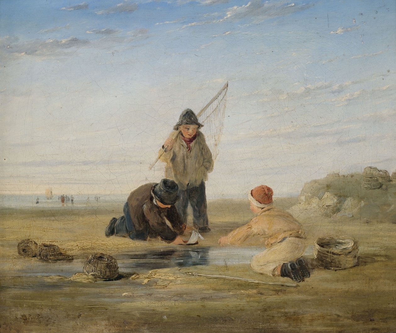 Spielende Kinder an der Küste von James Baker Pyne