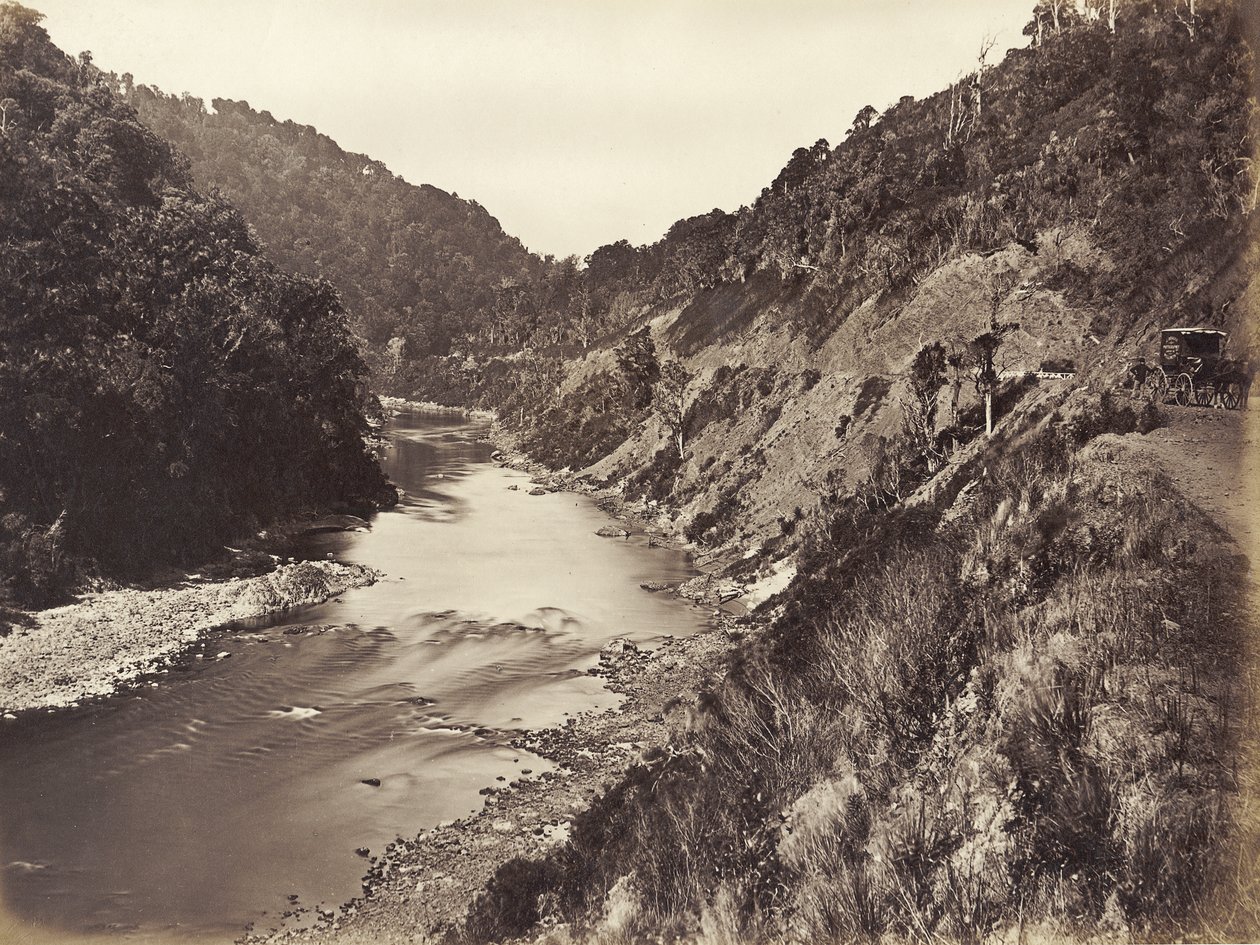 Manawatu-Schlucht 1 Meile von der Brücke entfernt, 1878 von James Bragge