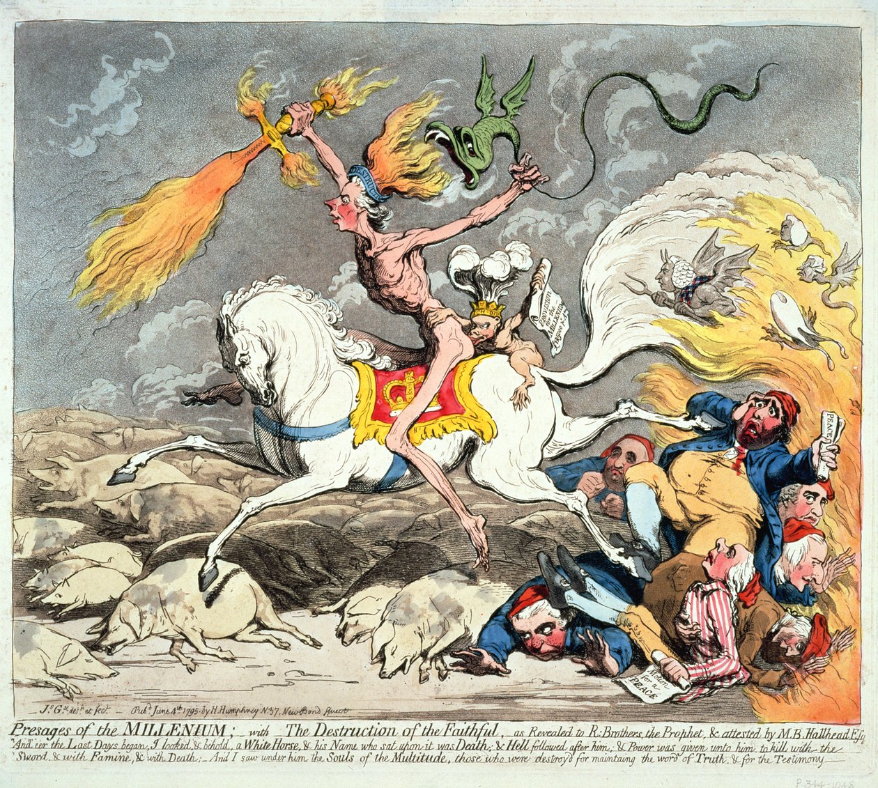 Vorzeichen des Jahrtausends, veröffentlicht 1795 von James Gillray