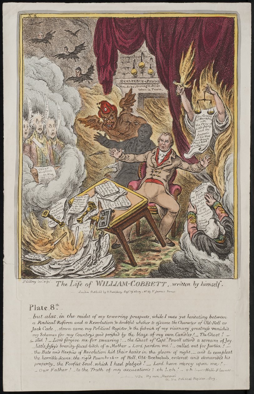 Das Leben von William Cobbett, von ihm selbst geschrieben, 1809 von James Gillray