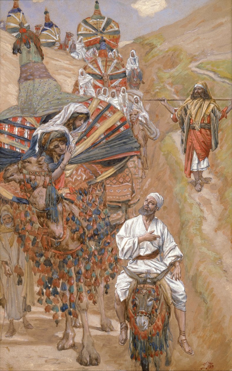 Rebecca trifft Isaak auf dem Weg von James Jacques Joseph Tissot