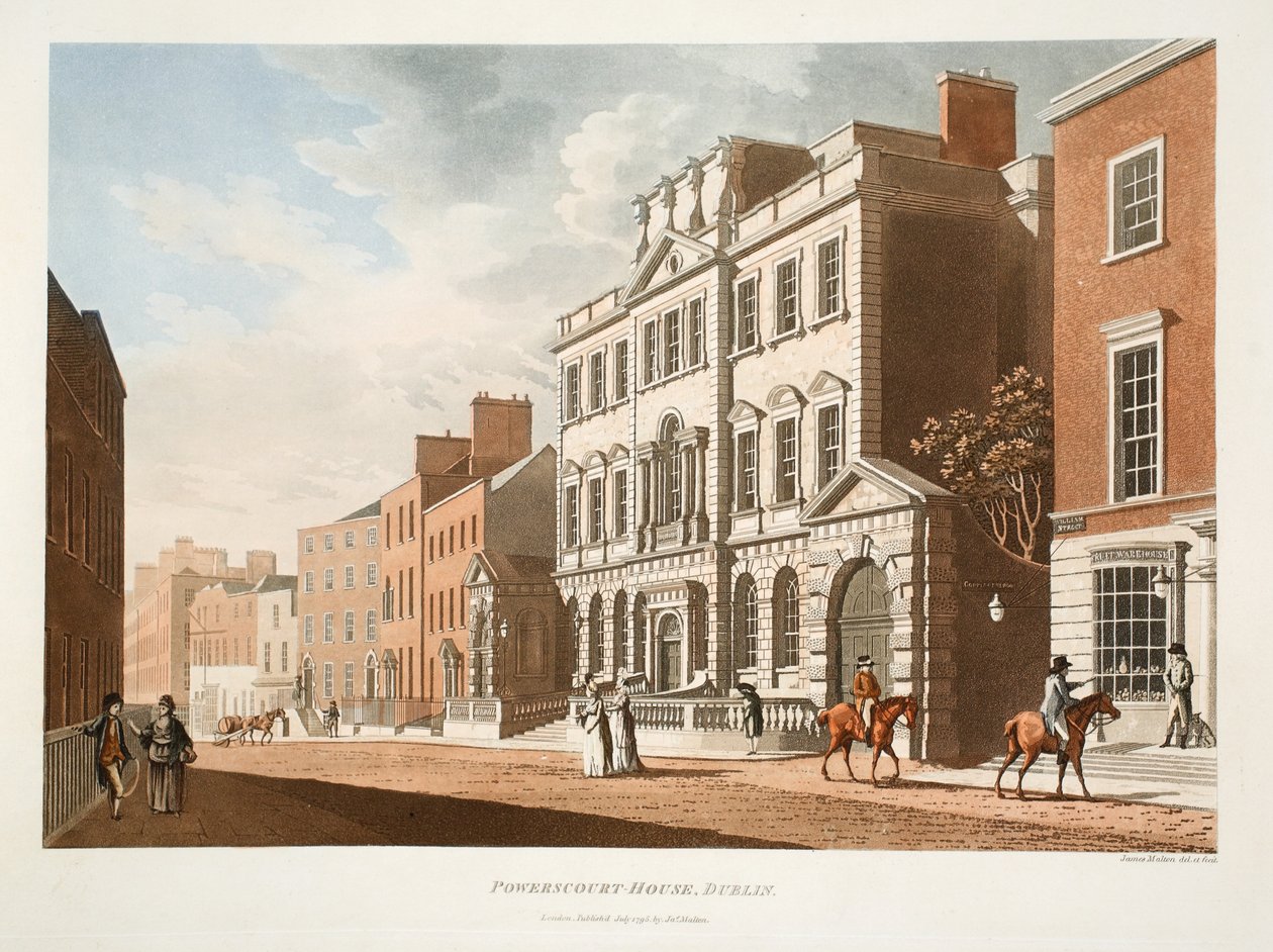 Powerscourt-Haus, Dublin, 1795 von James Malton
