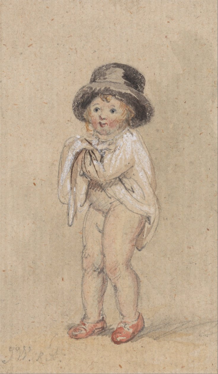 Ein kleiner Junge mit roten Schuhen von James Ward