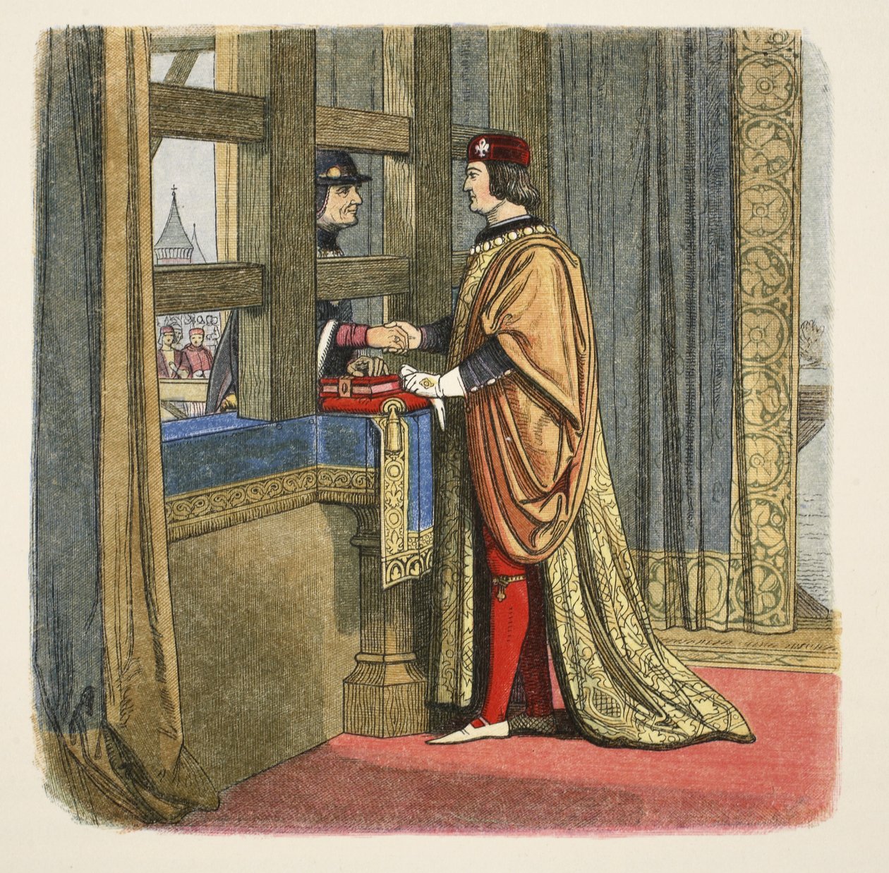 Treffen von Edward IV und Louis XI von Frankreich in Pecquigny, 29. August 1475, aus 
