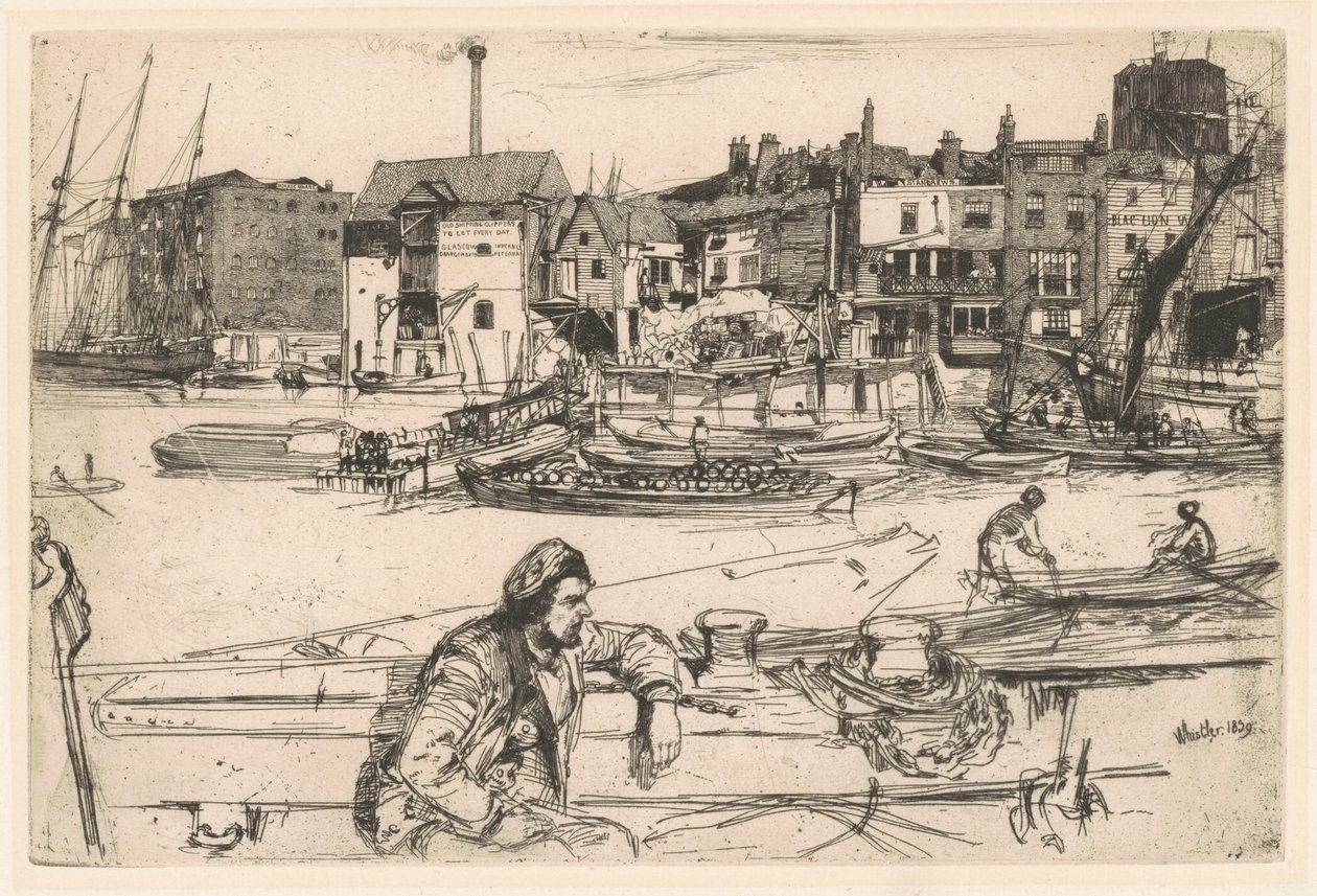 Black Lion Wharf, 1859 von James Abbott McNeill Whistler