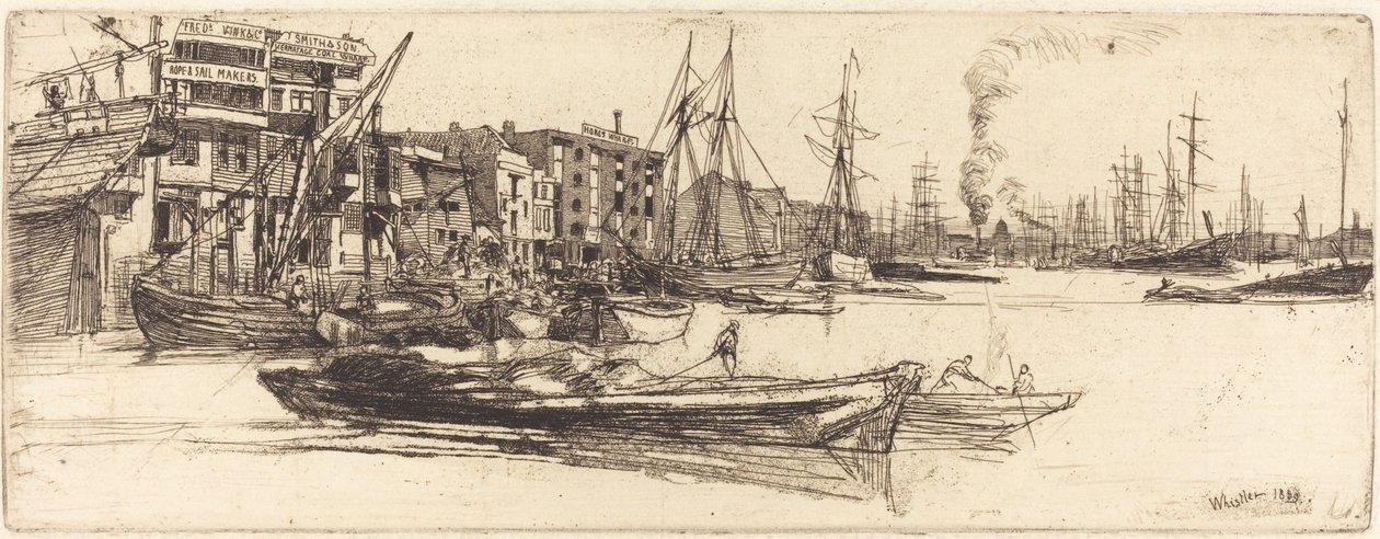Thames Lagerhäuser, 1859 von James Abbott McNeill Whistler