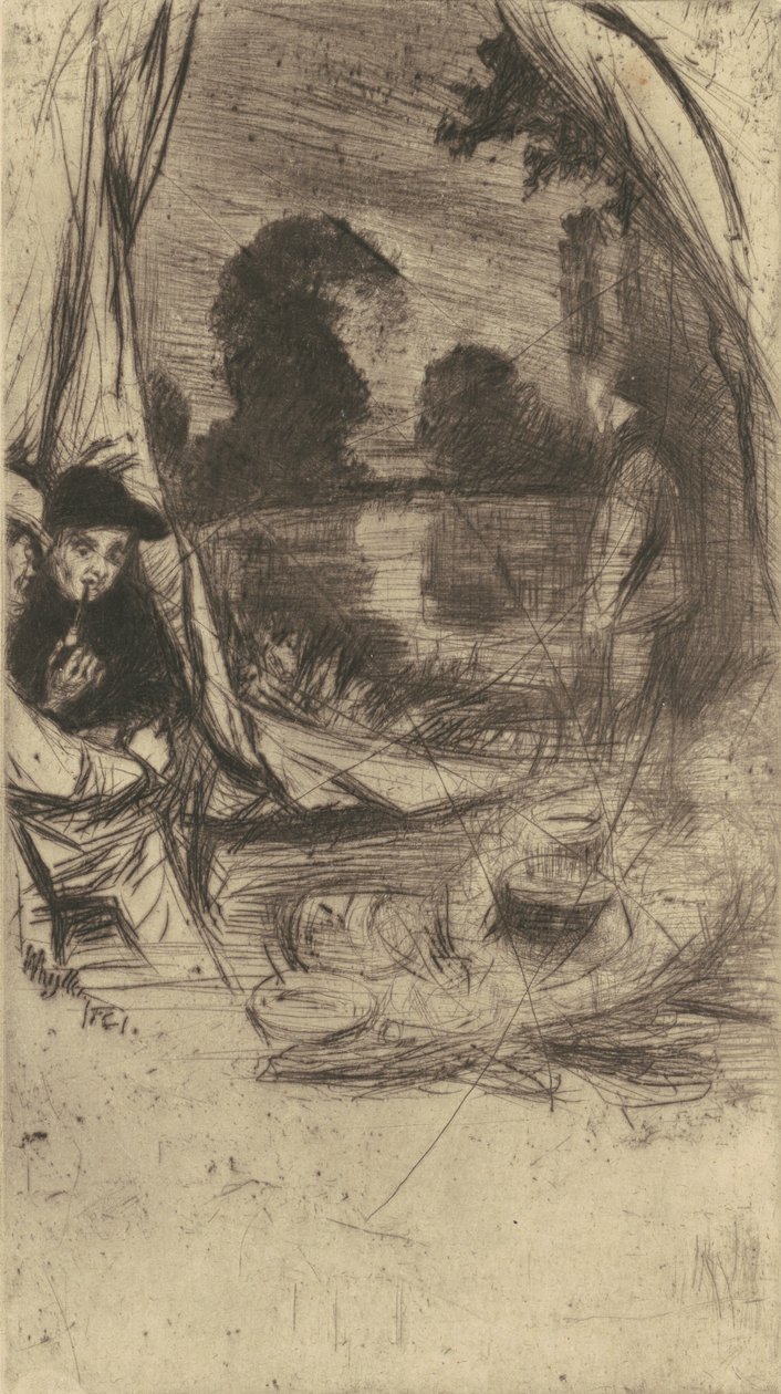 Das Lager, 1861 veröffentlicht 1879 von James Abbott McNeill Whistler