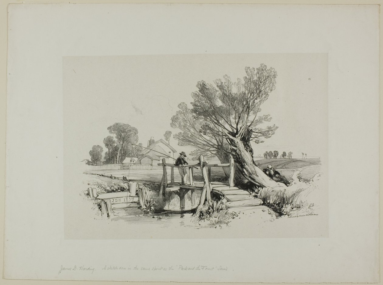 Landschaft mit Junge beim Angeln von James Duffield Harding