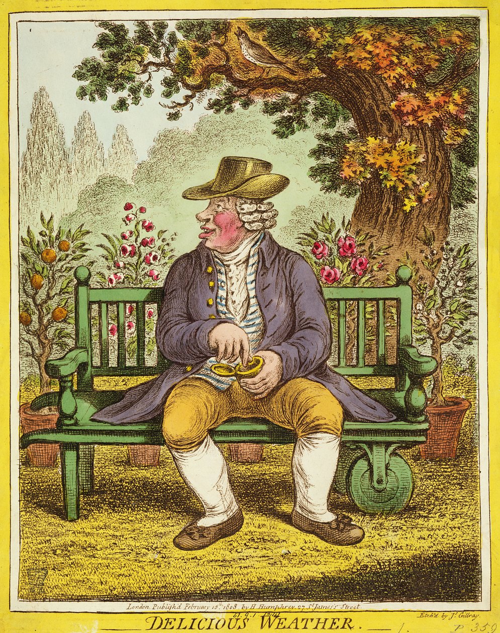 Köstliches Wetter, veröffentlicht von Hannah Humphrey, 1808 von James Gillray