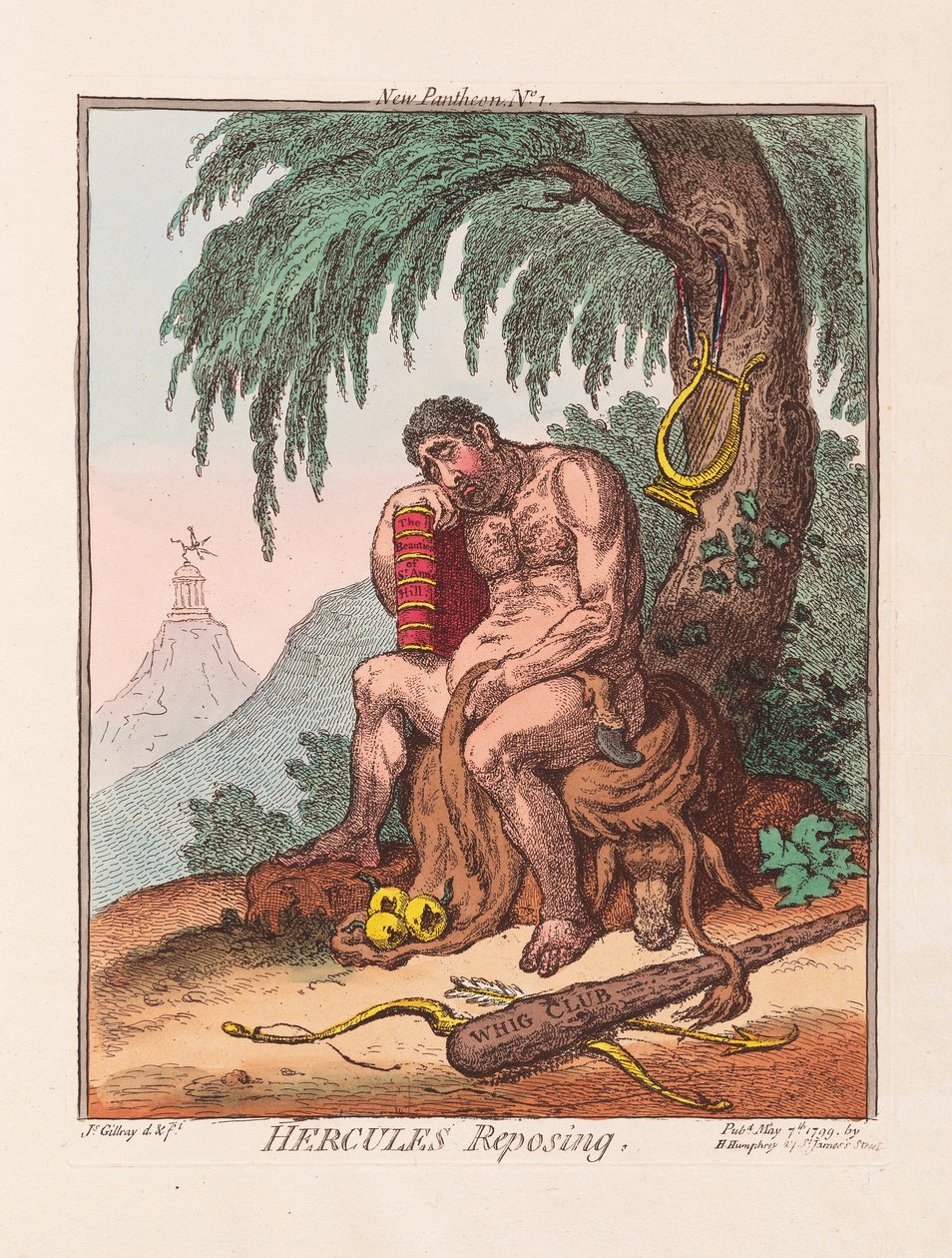 Herkules ruht sich aus von James Gillray