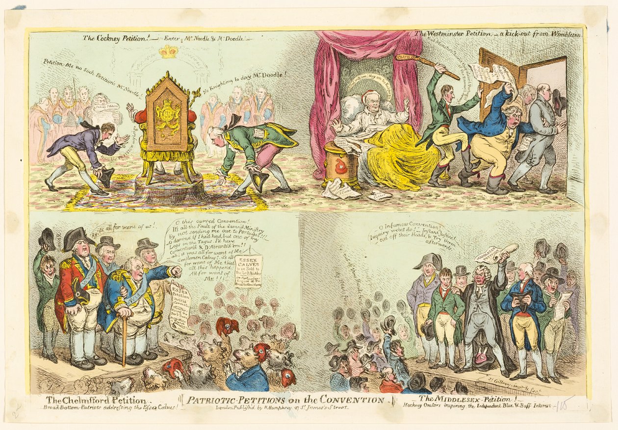 Patriotische Petitionen an die Konvention von James Gillray