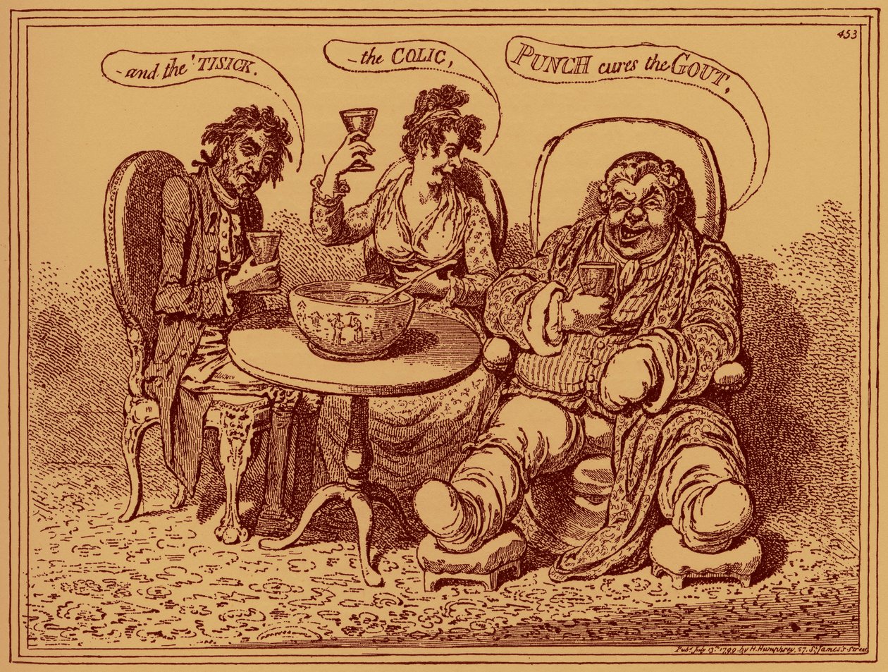 Die Verwüstungen des starken Getränks - Karikatur von James Gillray