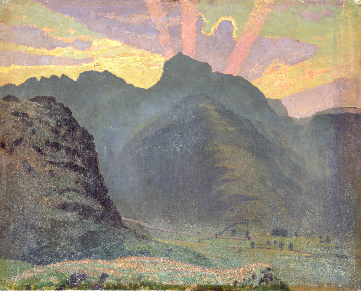 Sonnenaufgang im Lake District, 1915 von James Hamilton Hay