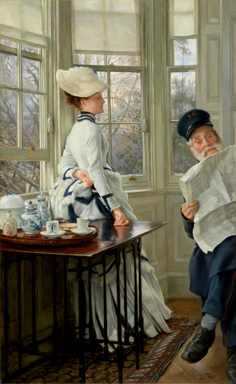 Die Nachrichten lesen, 1874 von James Jacques Joseph Tissot