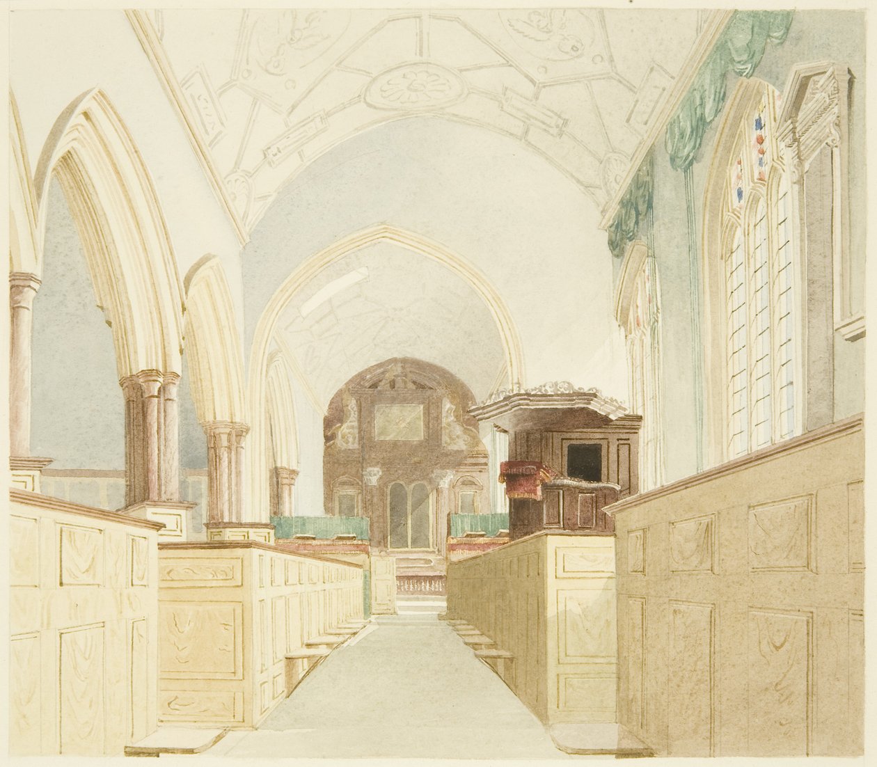 Innenraum der St. Mary-le-Port Kirche von James Johnson