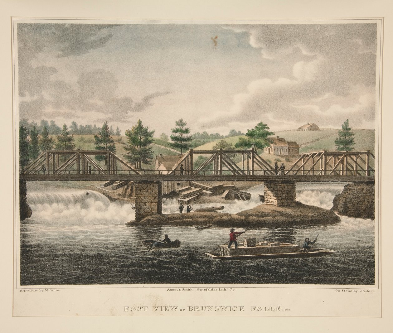 Ostansicht der Brunswick Falls, Me. von James Kidder