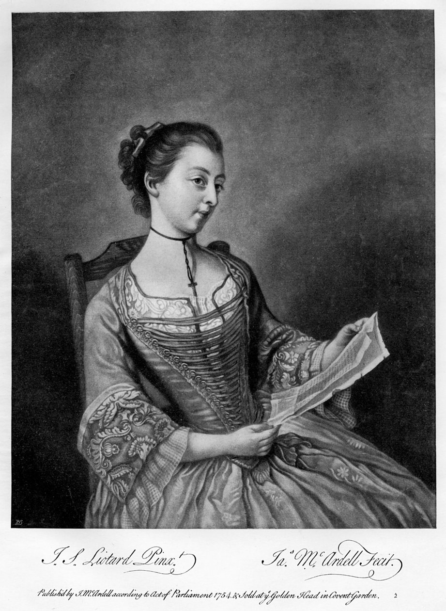 Miss Lewis, 1754-1905 von James McArdell