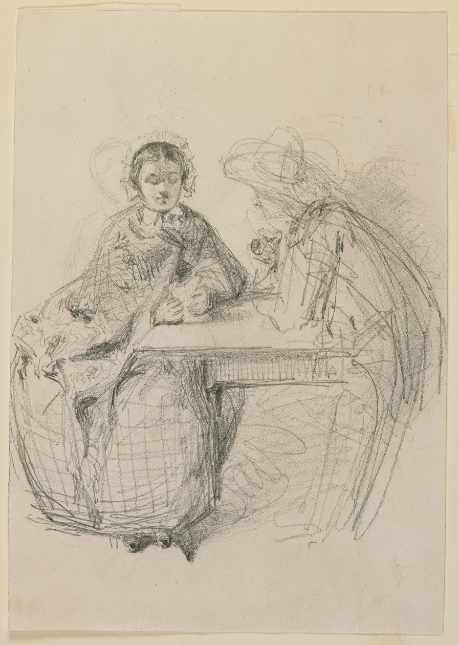 Paar, das an einem Tisch sitzt von James Abbott McNeill Whistler