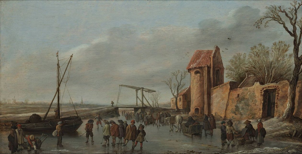 Eine Szene auf dem Eis von Jan Josephsz van Goyen