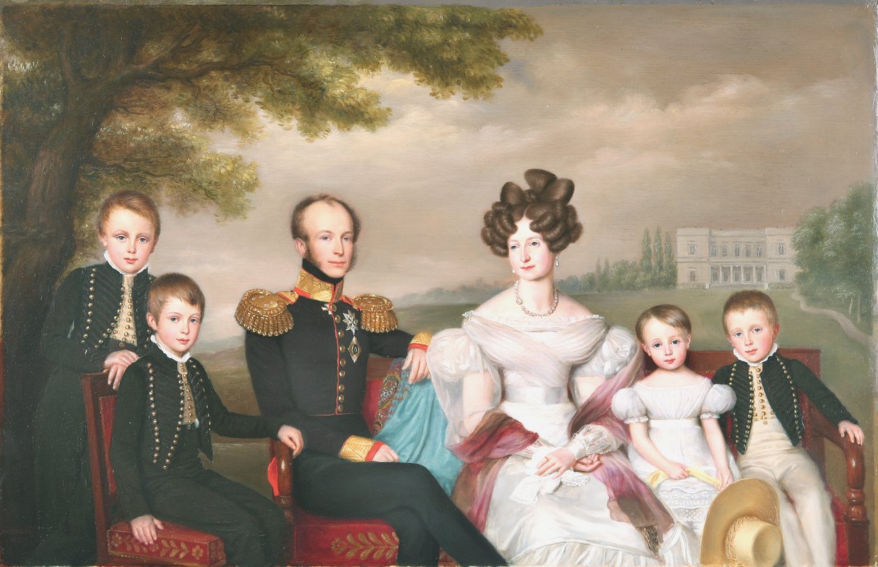 König Wilhelm II. mit seiner Familie. Von links nach rechts von Jan Baptist van der Hulst