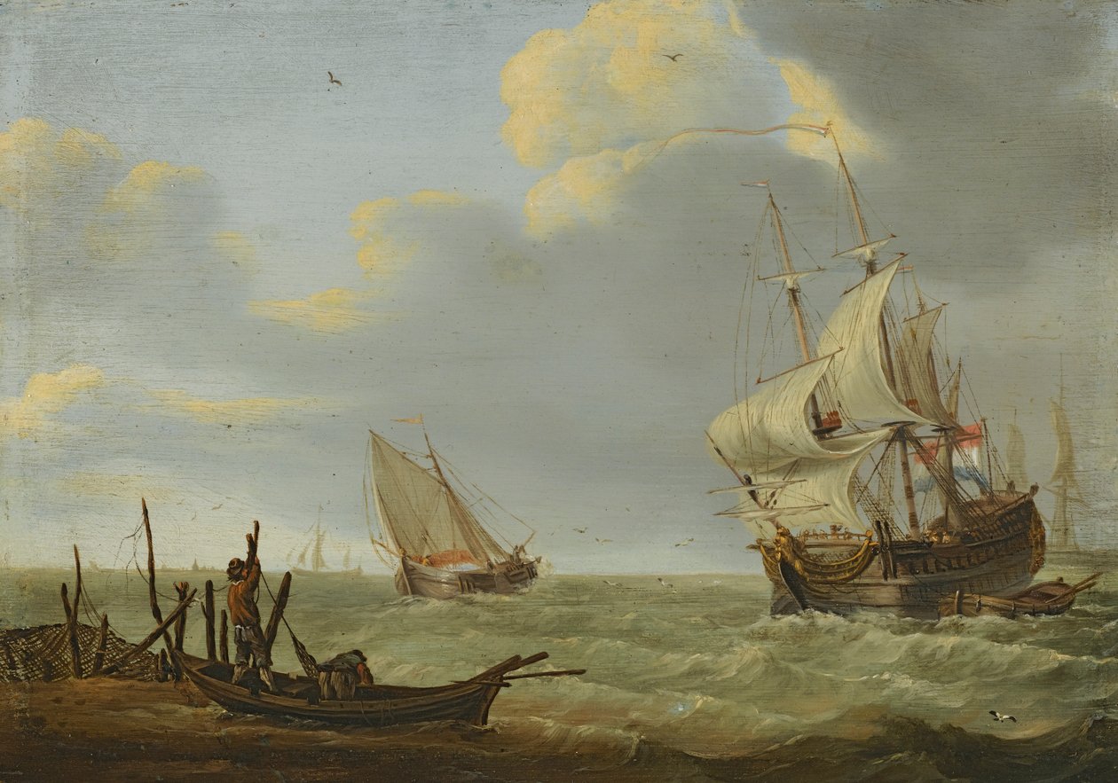 Schiffe im Wind von Jan Claesz Rietschoof