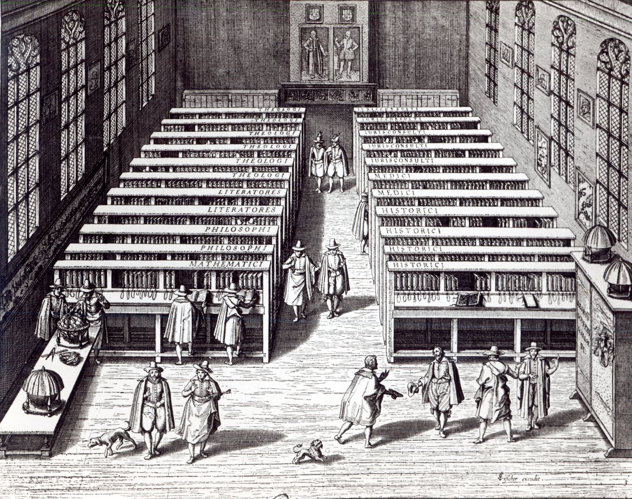 Universitätsbibliothek Leiden, 1610 (Schwarzweißfoto) von Jan Cornelis Woudanus