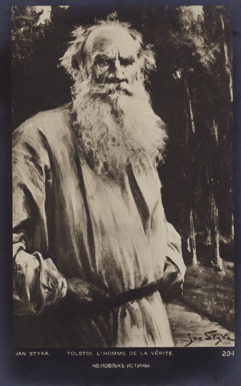 Leo Tolstoi (1828-1910), russischer Romanautor, Kurzgeschichtenschreiber und Dramatiker von Jan Styka