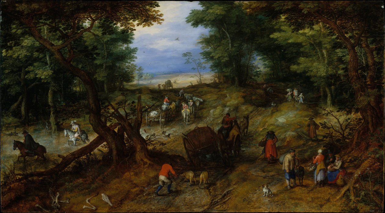 Ein Waldweg mit Reisenden, 1607 von Jan the Elder Brueghel