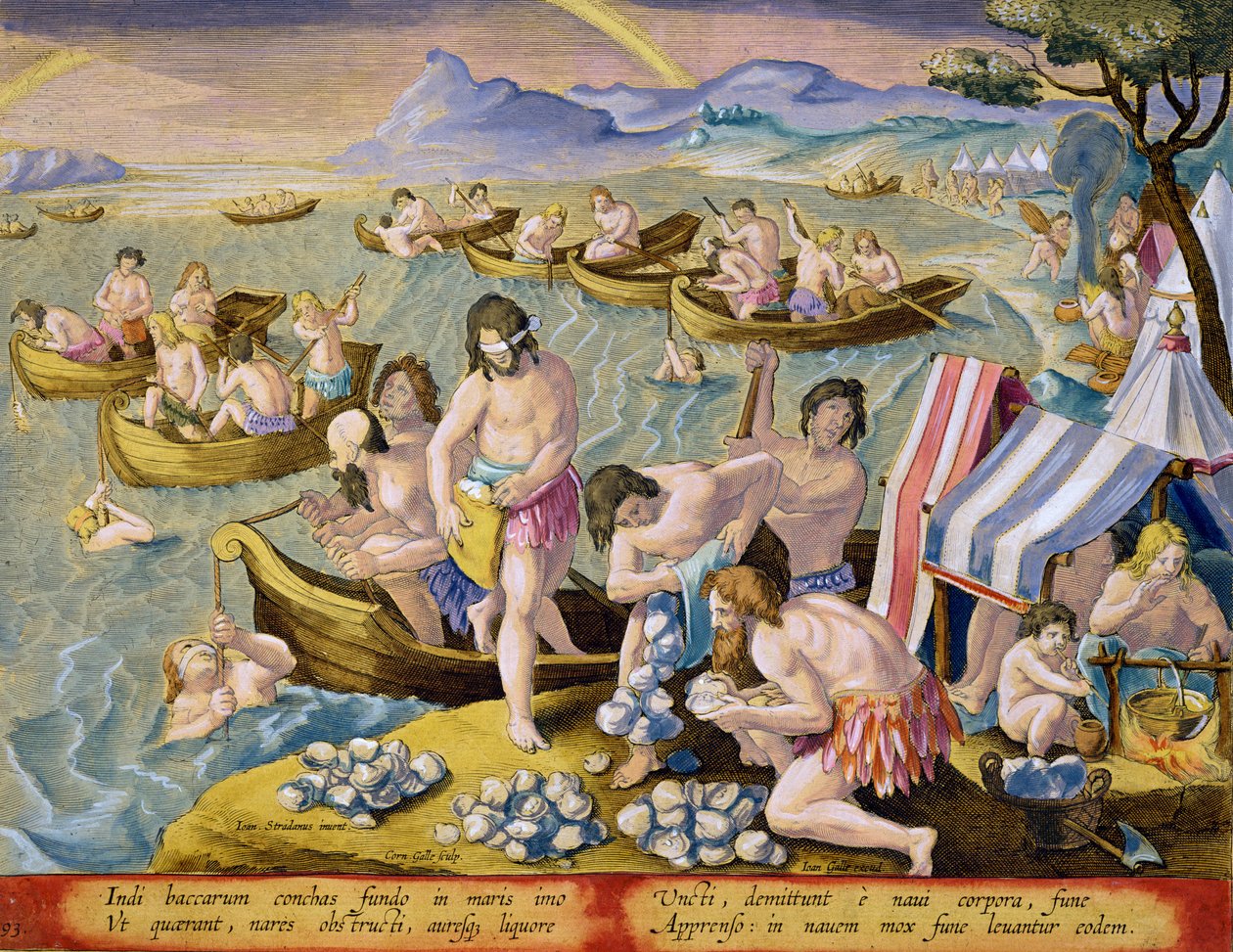 Indianer tauchen nach Perlen, Tafel 93 aus 