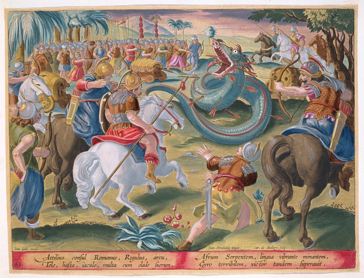 Der römische Konsul Atilius bezwingt die afrikanische Schlange, Tafel 42 aus 