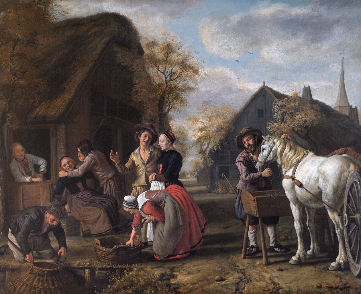 Eine Dorfszene von Jan (1620 76) Victors
