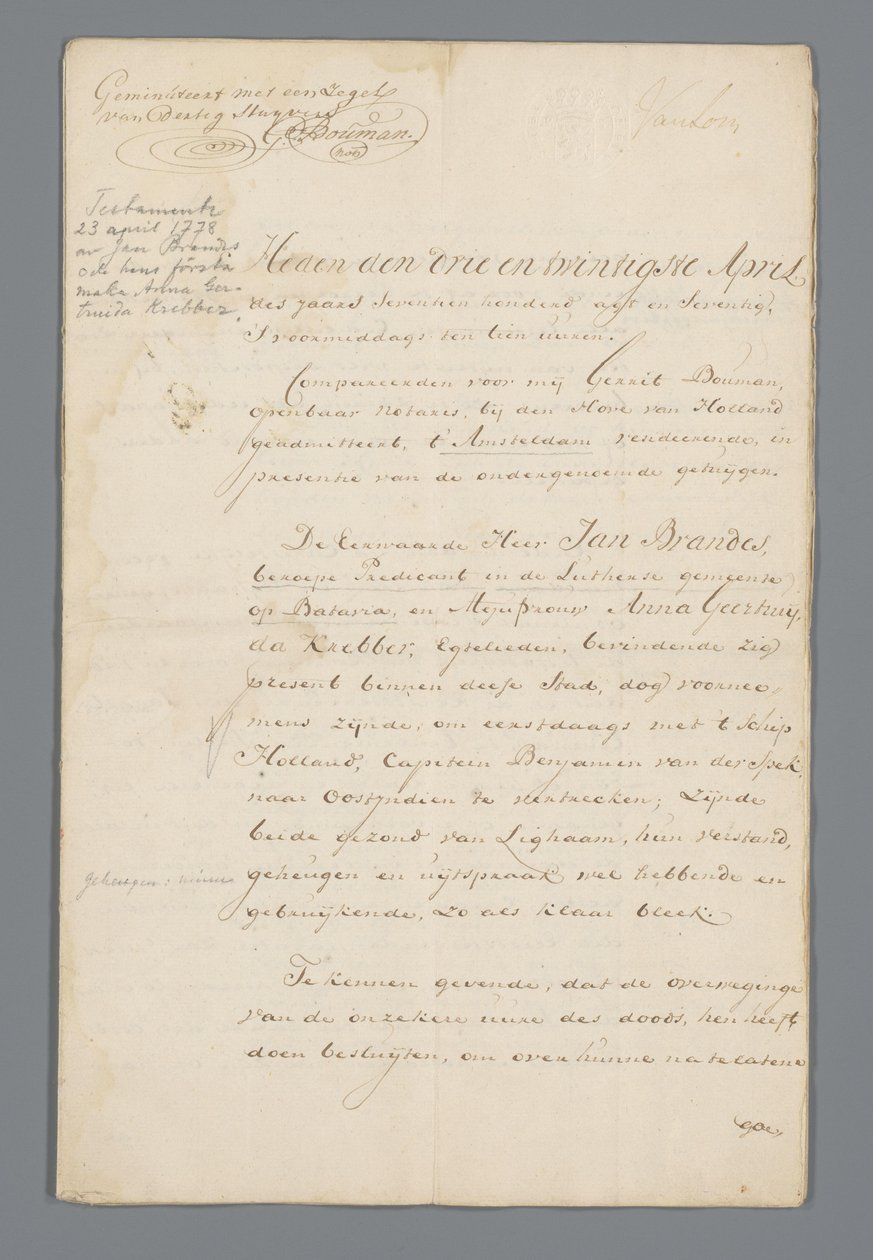 Testamente von Brandes von Jan Brandes
