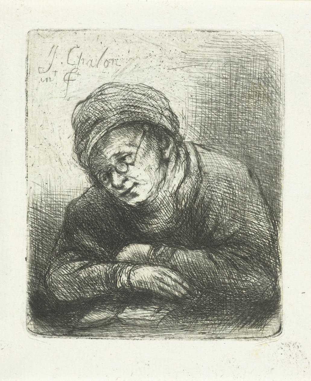 Lesender Mann mit Brille von Jan Chalon